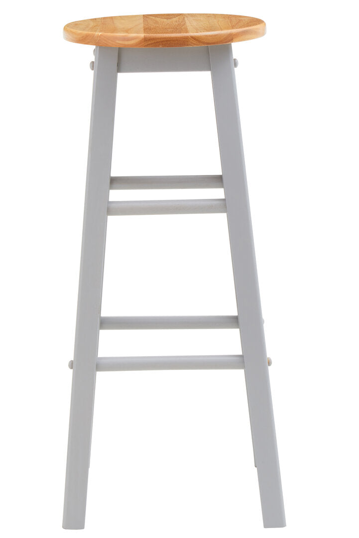Chester Natural and Grey Wood Bar or Kitchen Stool