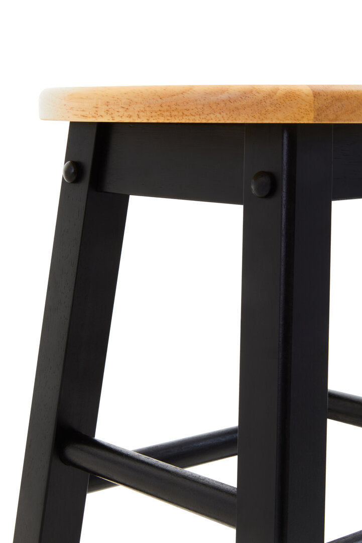 Chester Black and Natural Wood Kitchen or Bar Stool