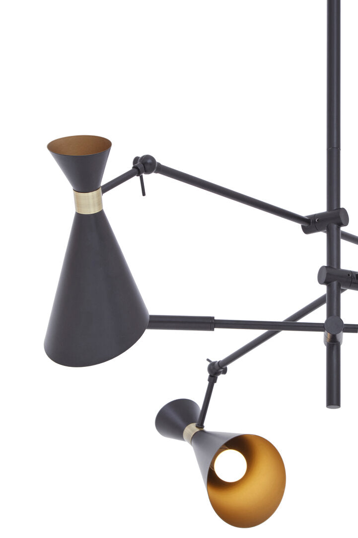 Bath 3 Shade Black And Gold Pendant