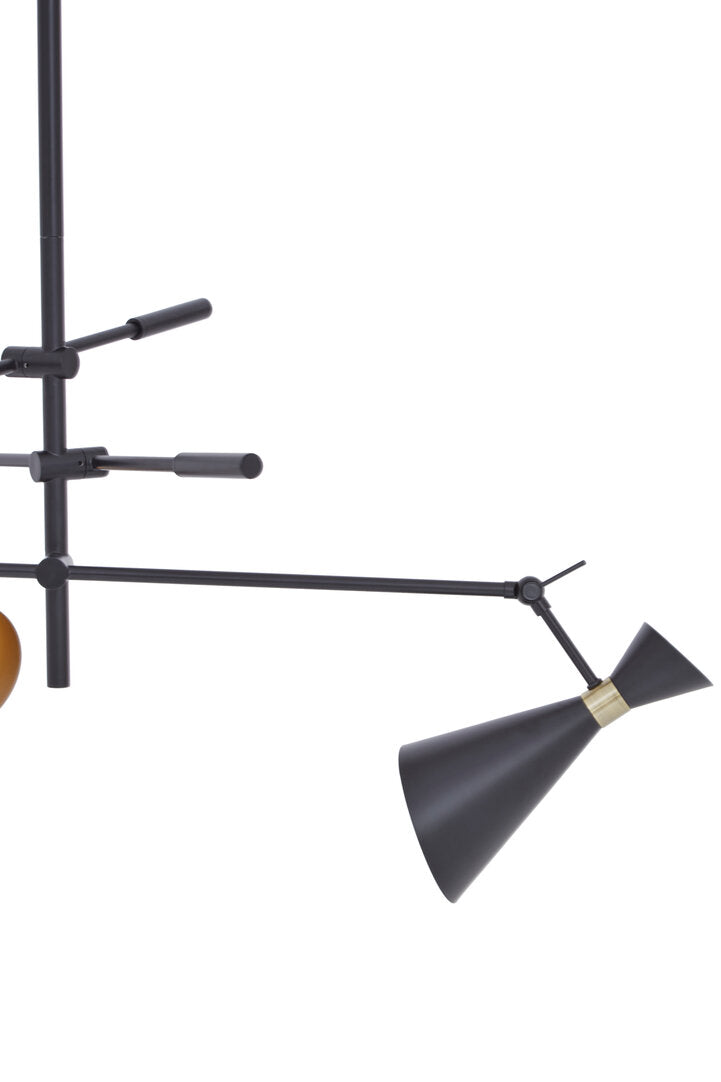 Bath 3 Shade Black And Gold Pendant