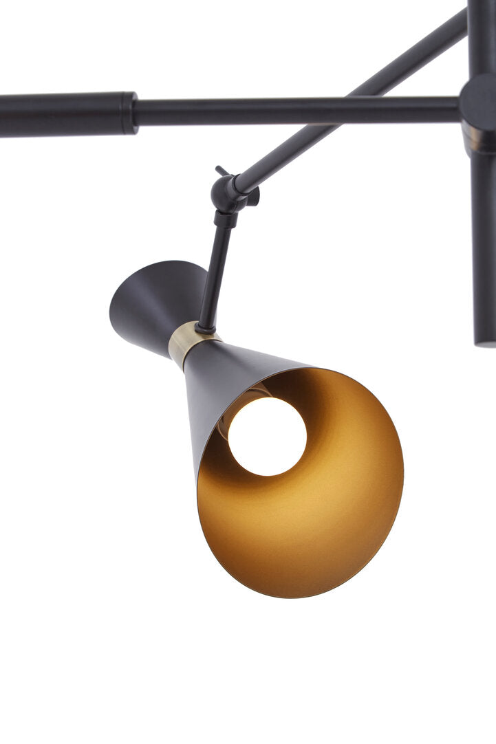 Bath 3 Shade Black And Gold Pendant