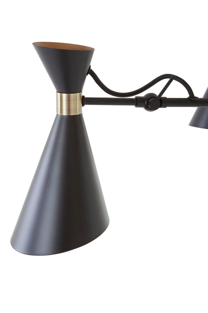 Bath 3 Shade Black And Gold Bent Arm Pendant