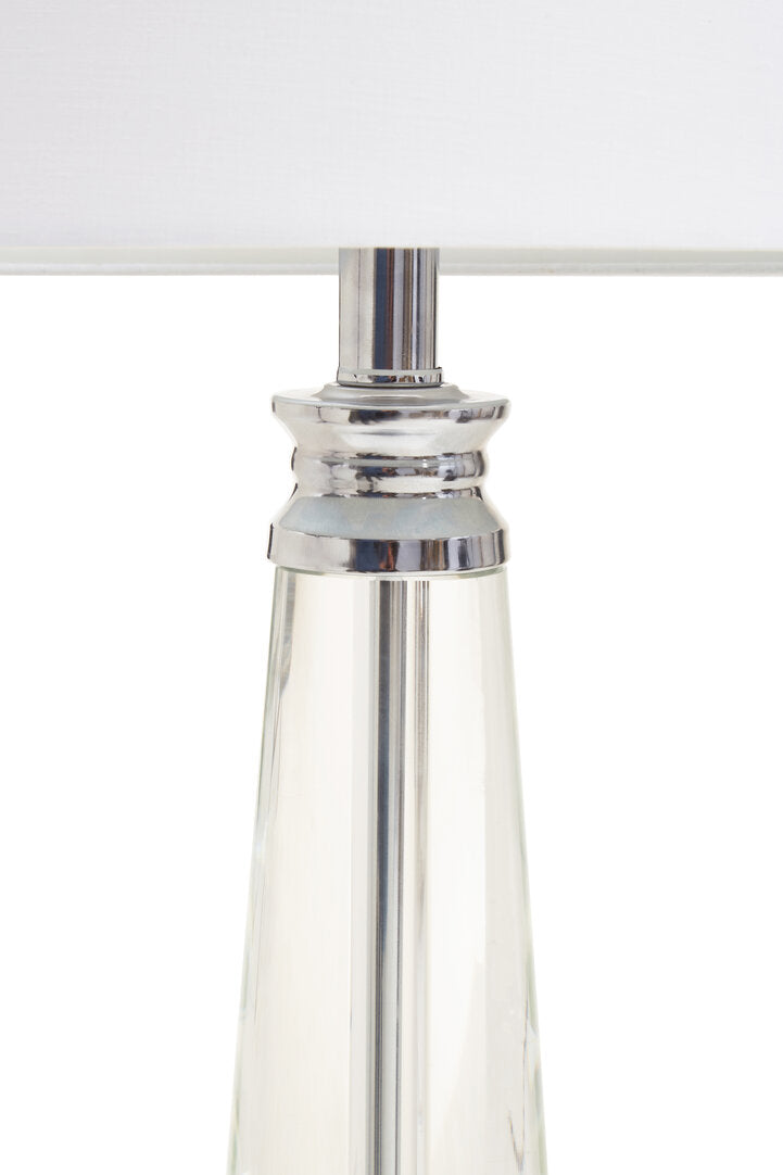 Lincoln Clear Crystal Table Lamp With Chrome Base