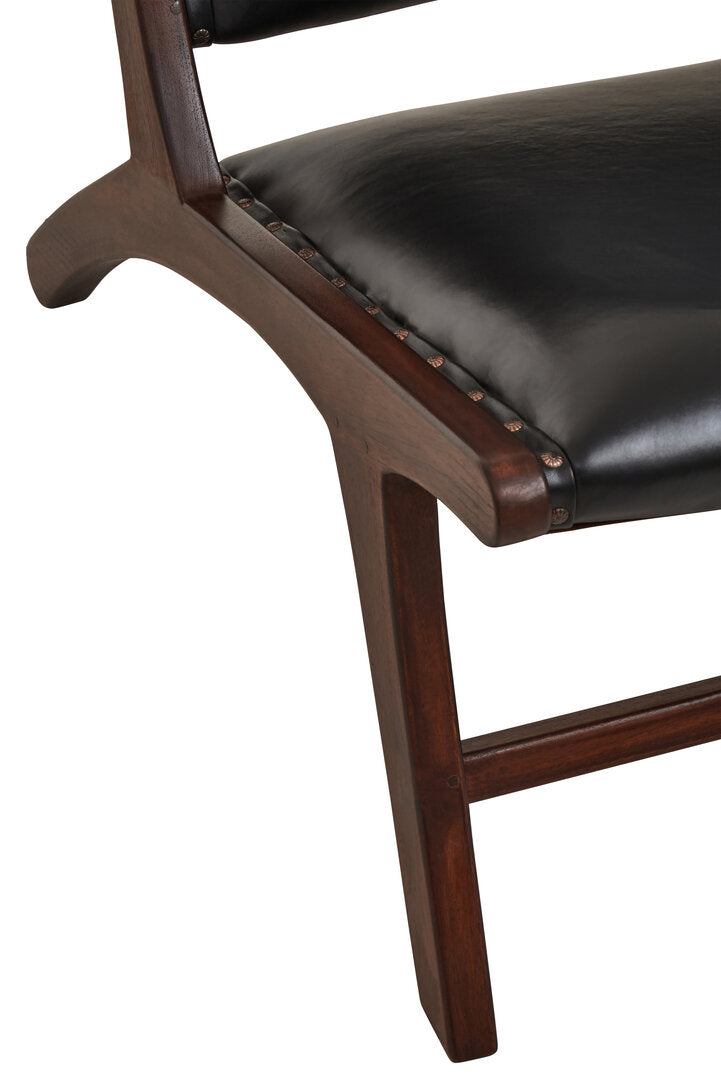 Carlton Genuine Black Cow Leather Chair