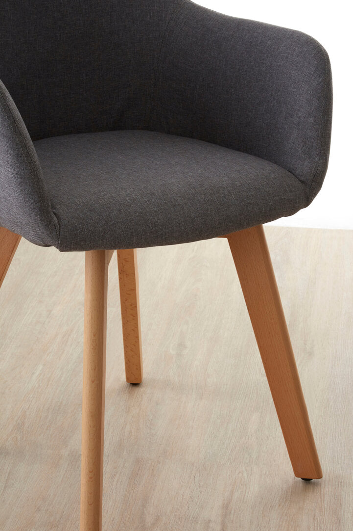 Richmond Grey Fabric Chair With Wood Legs
