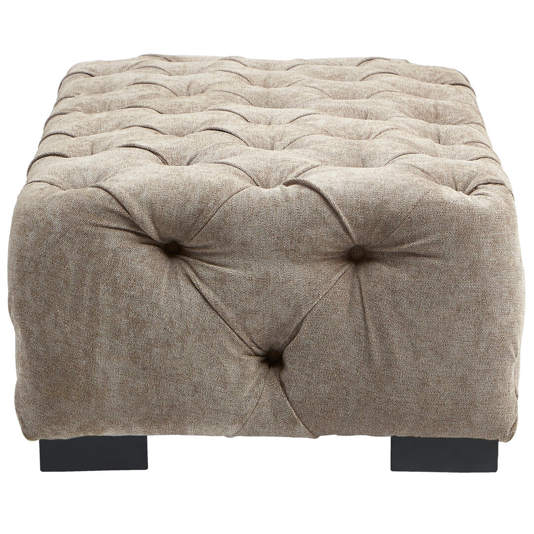 Kensington Natural Fabric Tufted Stool