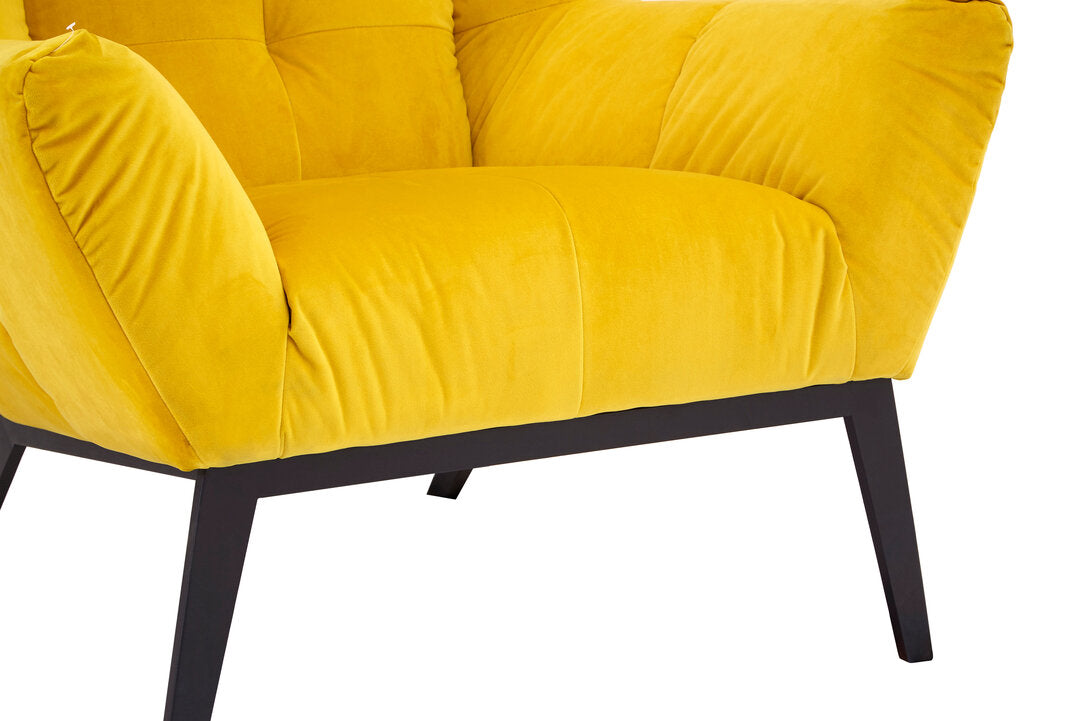 Belgravia Yellow Fabric Armchair