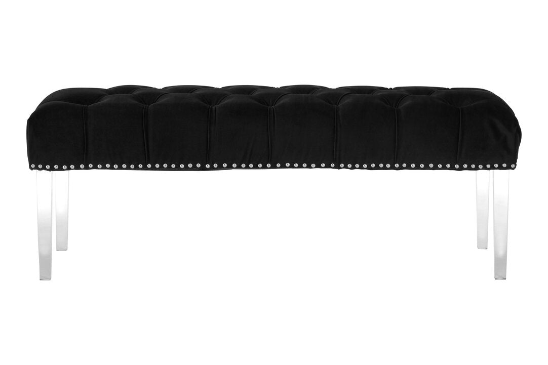 Sorrento Velvet Bench Black