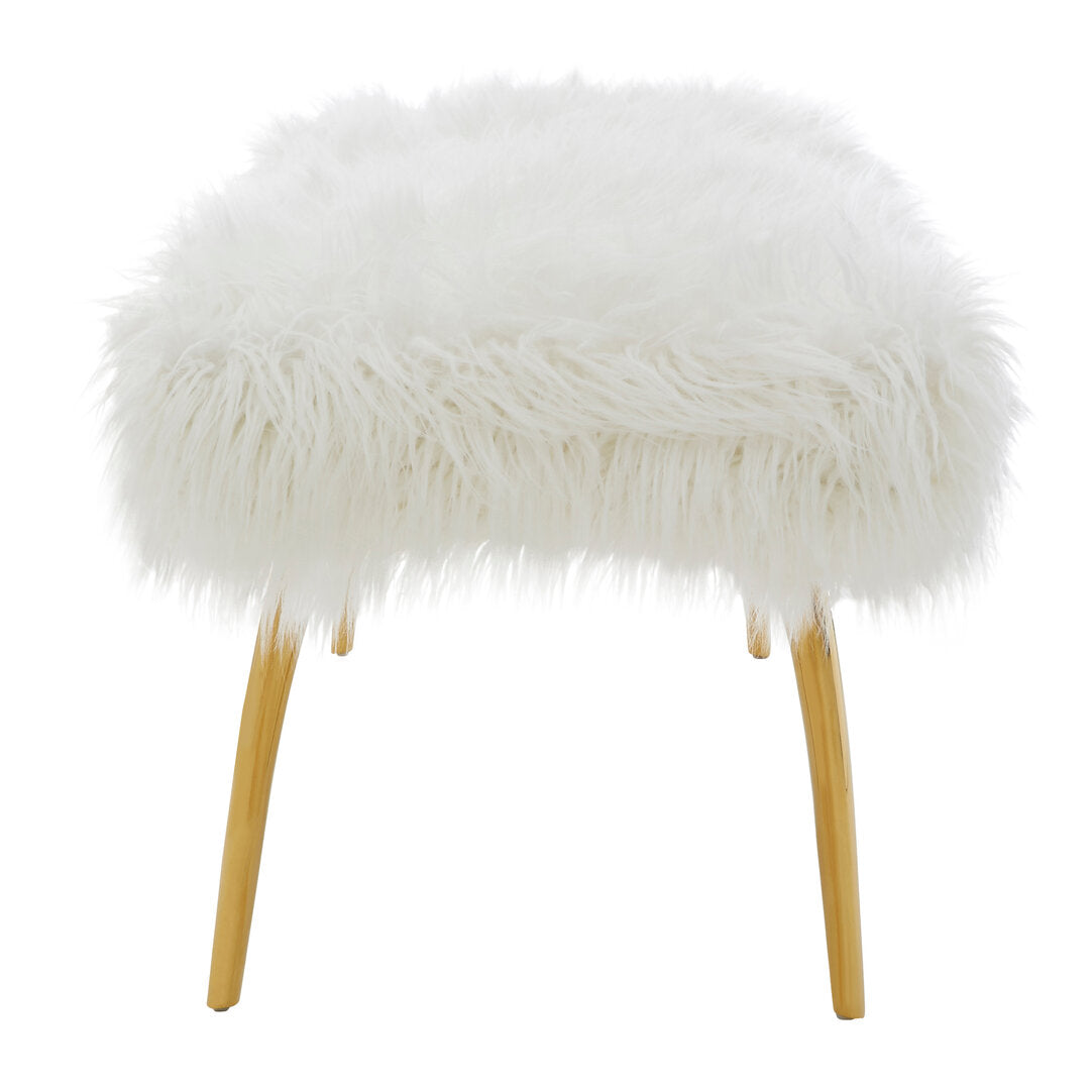 Sorrento Fur Effect Bench with Gold Legs