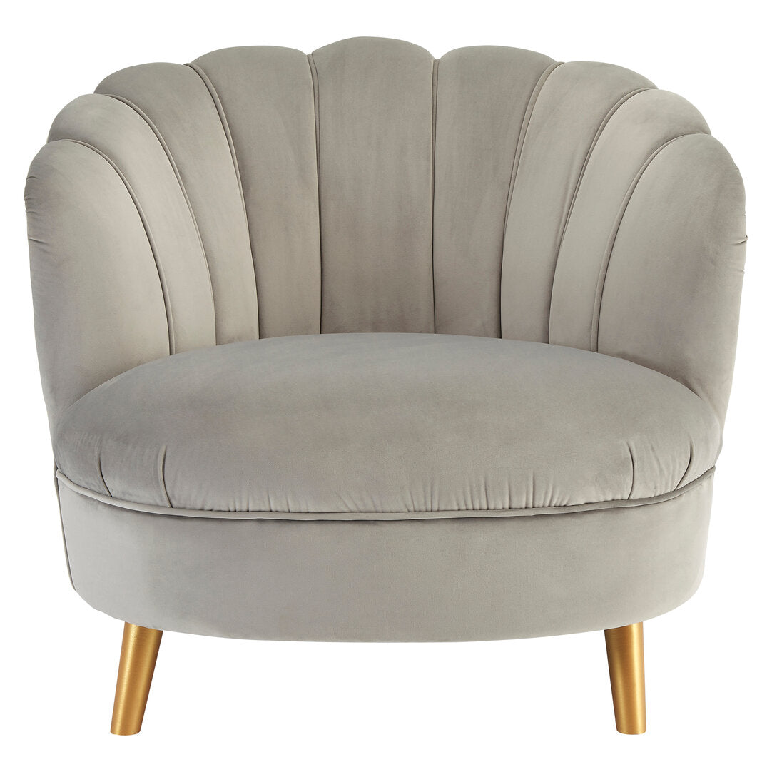 Florence Grey Velvet Chair With Gold Wood Legs