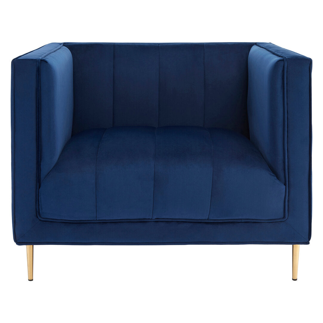 Monaco Deep Blue Velvet Armchair