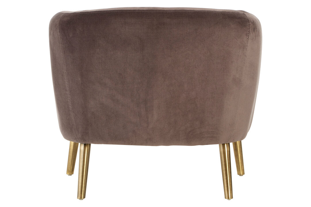 Como Grey Velvet Round Armchair
