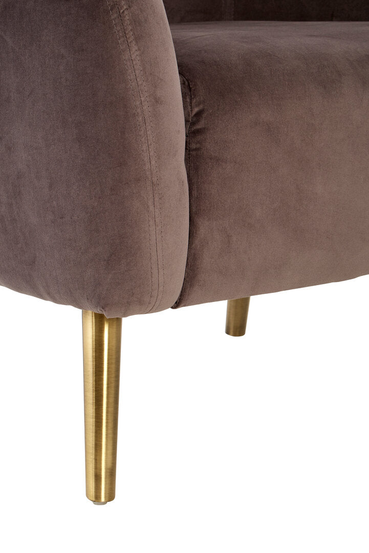 Como Grey Velvet Round Armchair