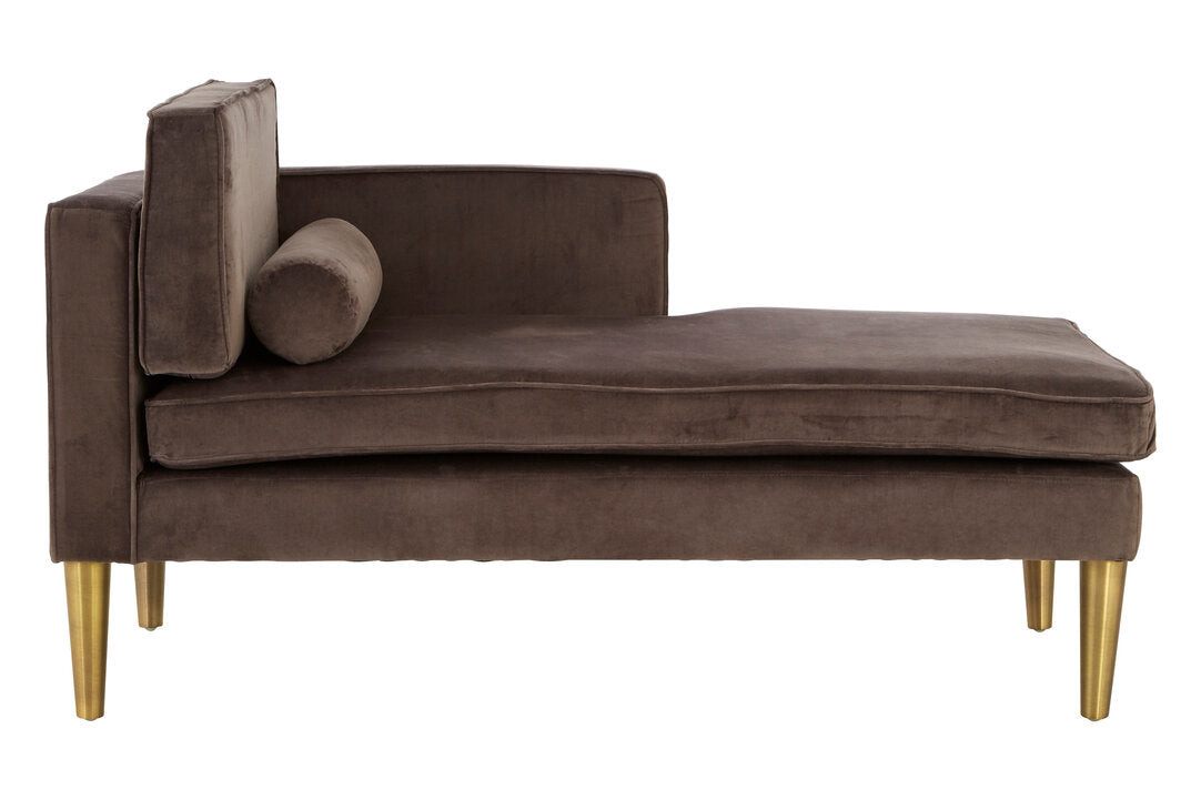 Como Grey Velvet Left Hand Chaise Longue