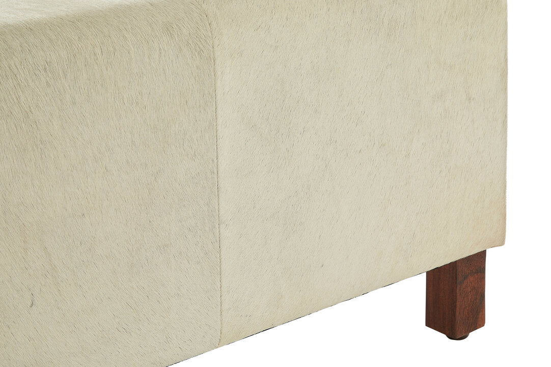 Vienna Townhouse Natural Leather Bench With Wood Legs