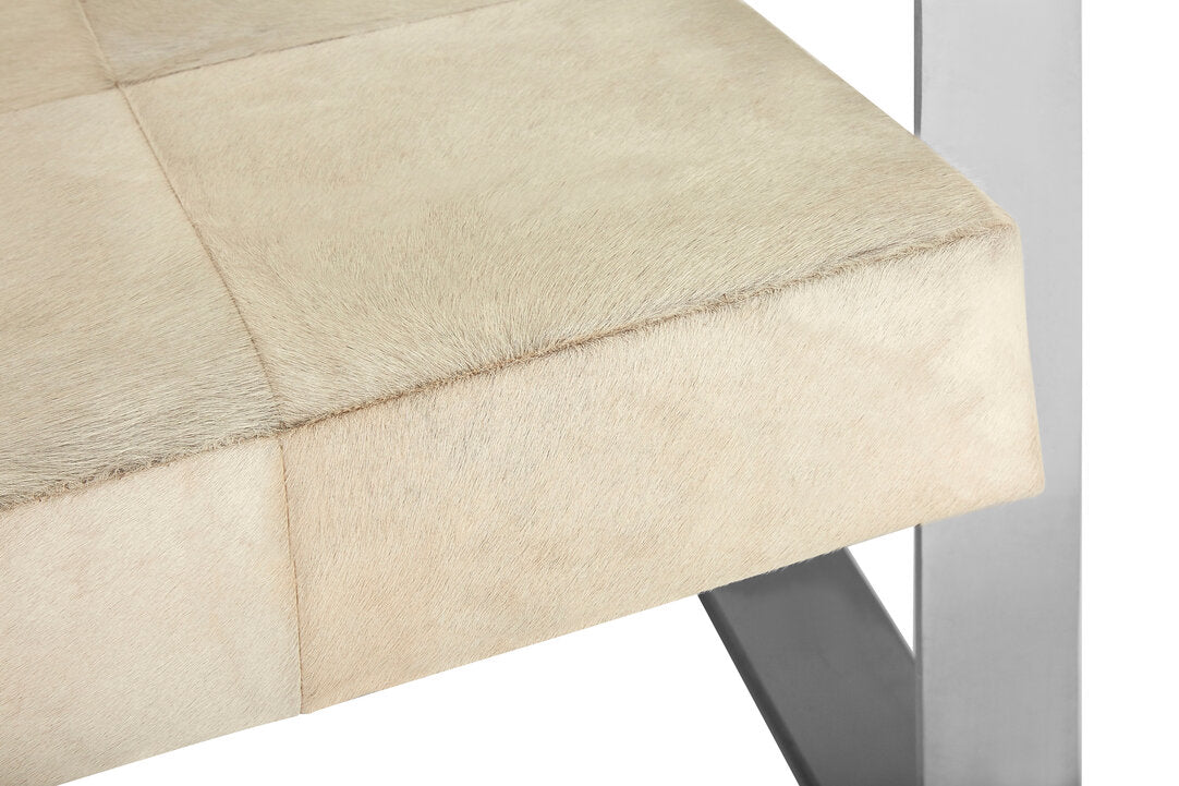 Vienna Townhouse Hairon Leather Chair With Steel Legs