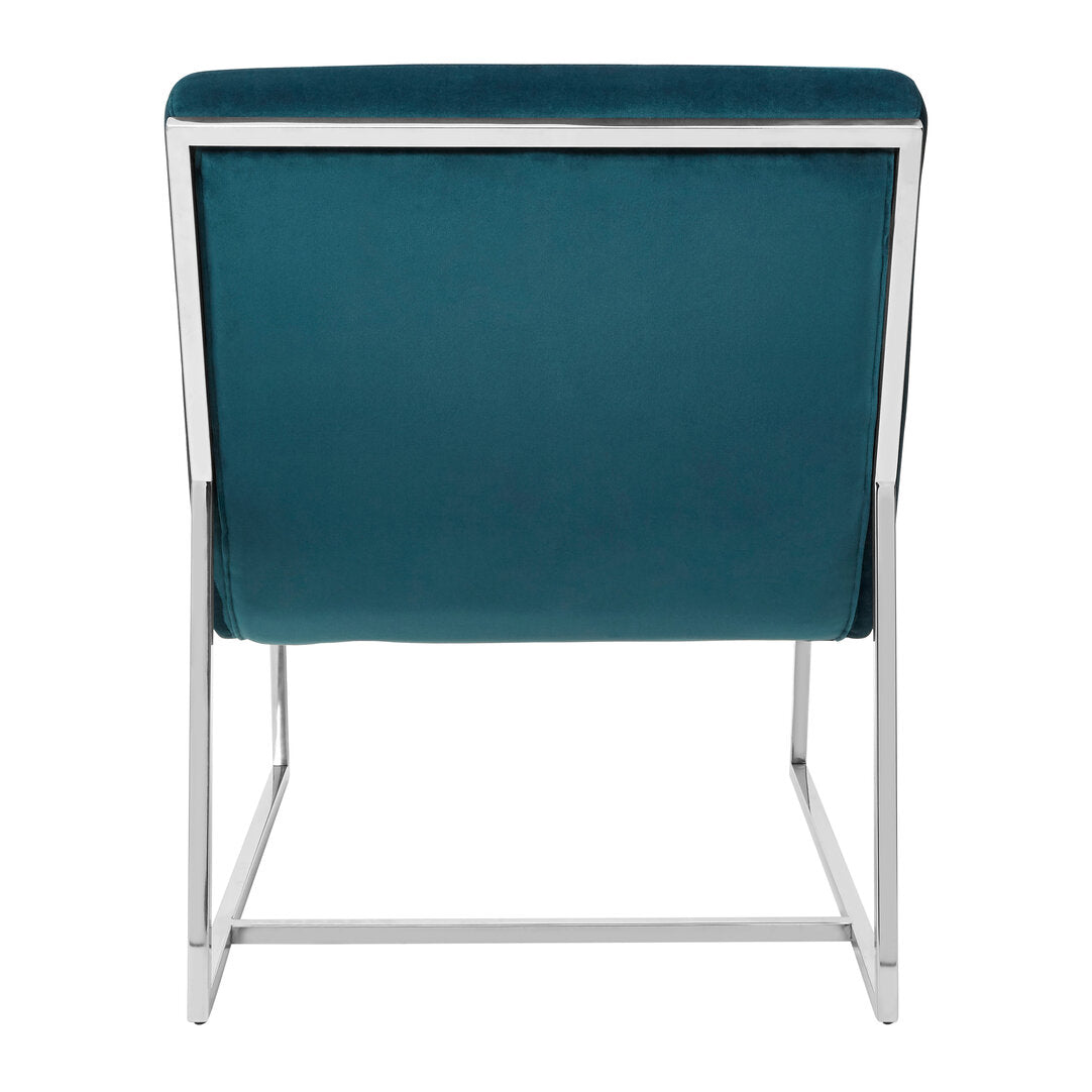 Valencia Teal Velvet Curved Lounge Chair