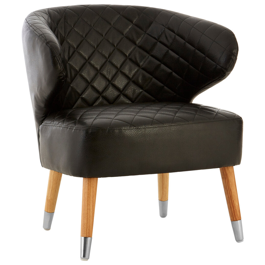 Soho Black Leather Effect Accent Chair