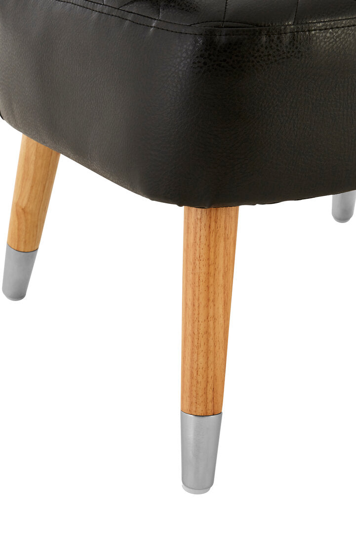 Soho Black Leather Effect Accent Chair