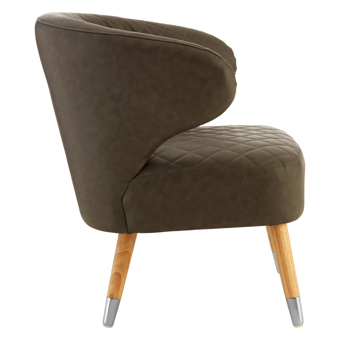 Soho Leather Effect Accent Chair Brown