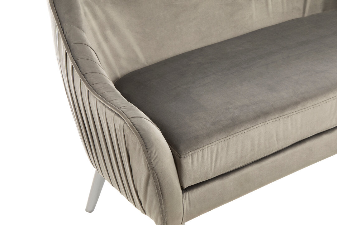 Como Grey Velvet Sofa