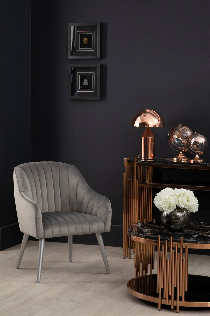Como Grey Fabric Armchair