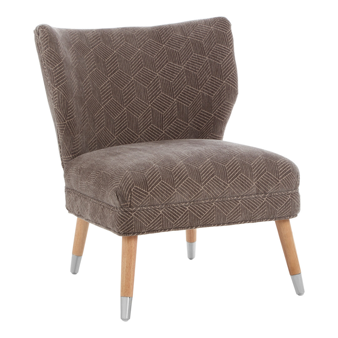 Sorrento Park Grey Chenille Wingback Chair