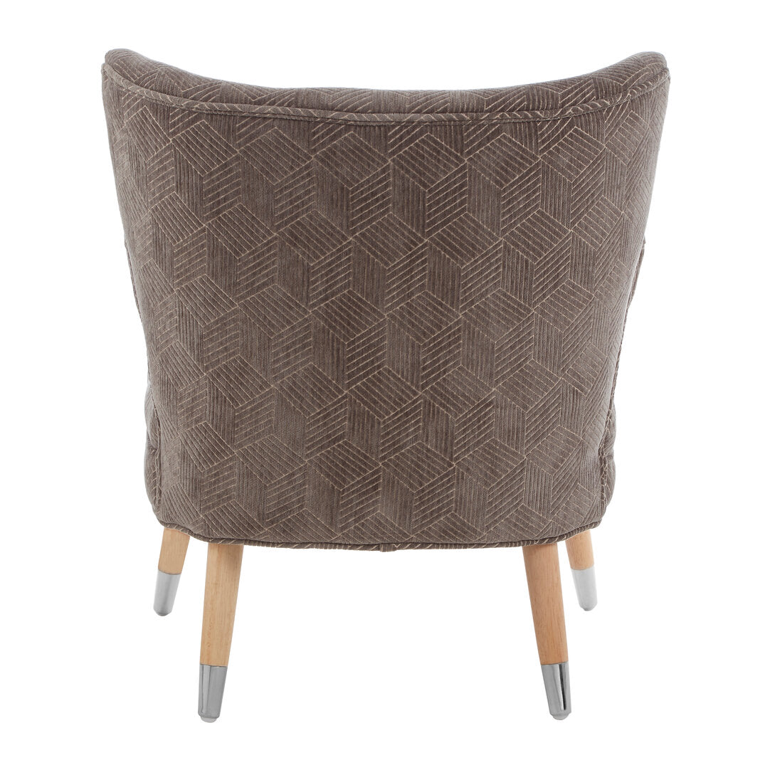 Sorrento Park Grey Chenille Wingback Chair
