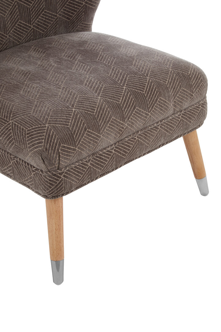 Sorrento Park Grey Chenille Wingback Chair