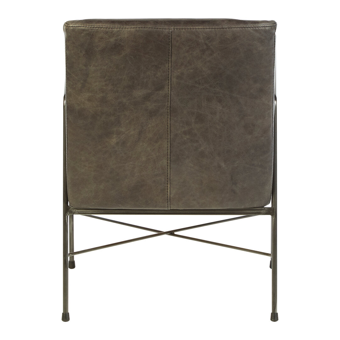 Harrogate Grey Leather Lounge Chair