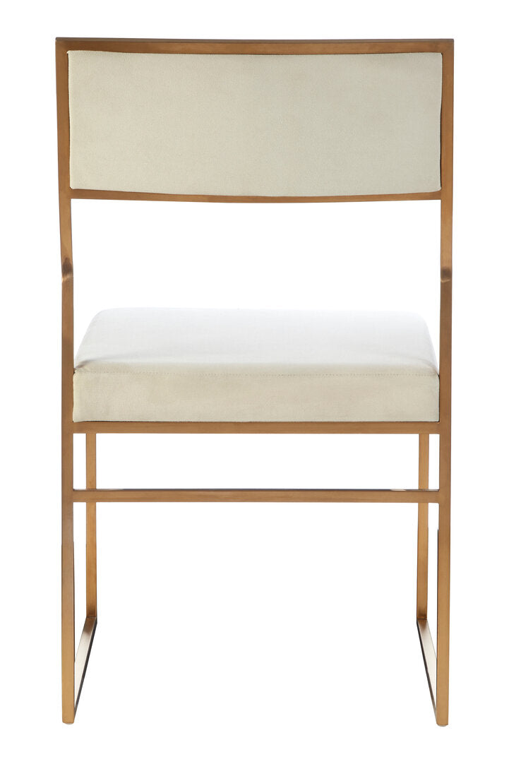 Turin Milky White Velvet Dining Chair