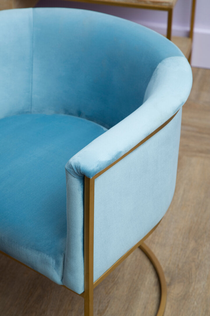 Naples Blue Velvet Chair