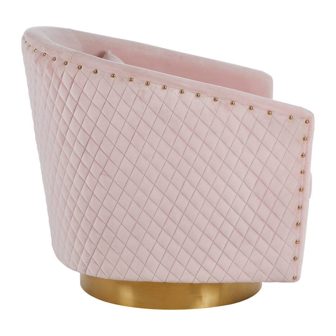 Cordoba Pink Velvet Chair with Gold Base