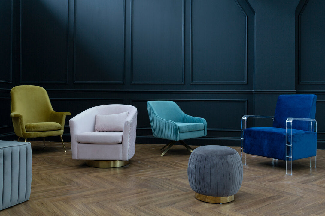 Cordoba Pink Velvet Chair with Gold Base