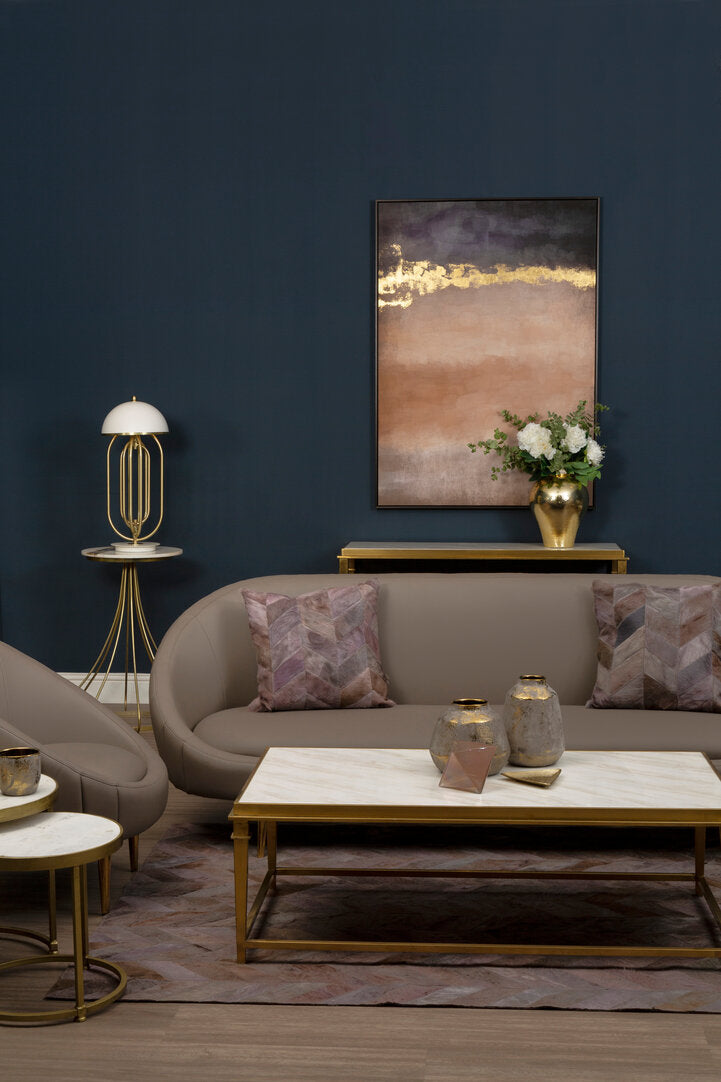 Granada Brown Leather Effect Sofa