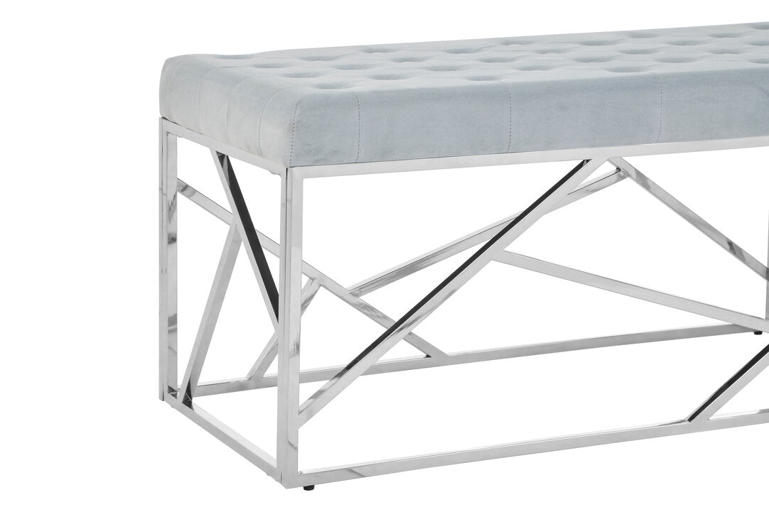 Aurora Powder Blue Geometric Bench