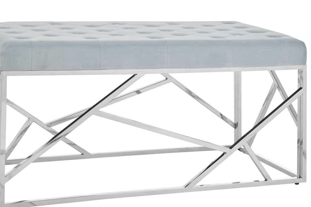 Aurora Powder Blue Geometric Bench
