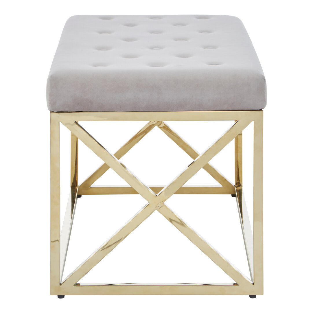 Aurora Mink Velvet Gold Finish Bench