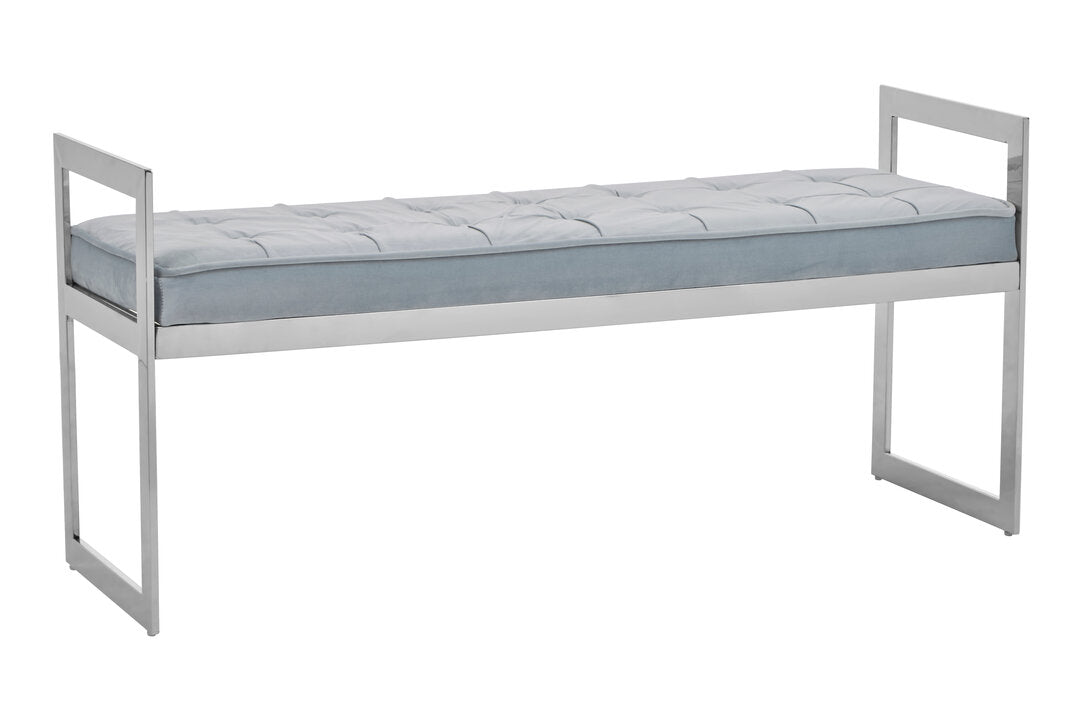 Aurora Powder Blue And Silver Finish Bench