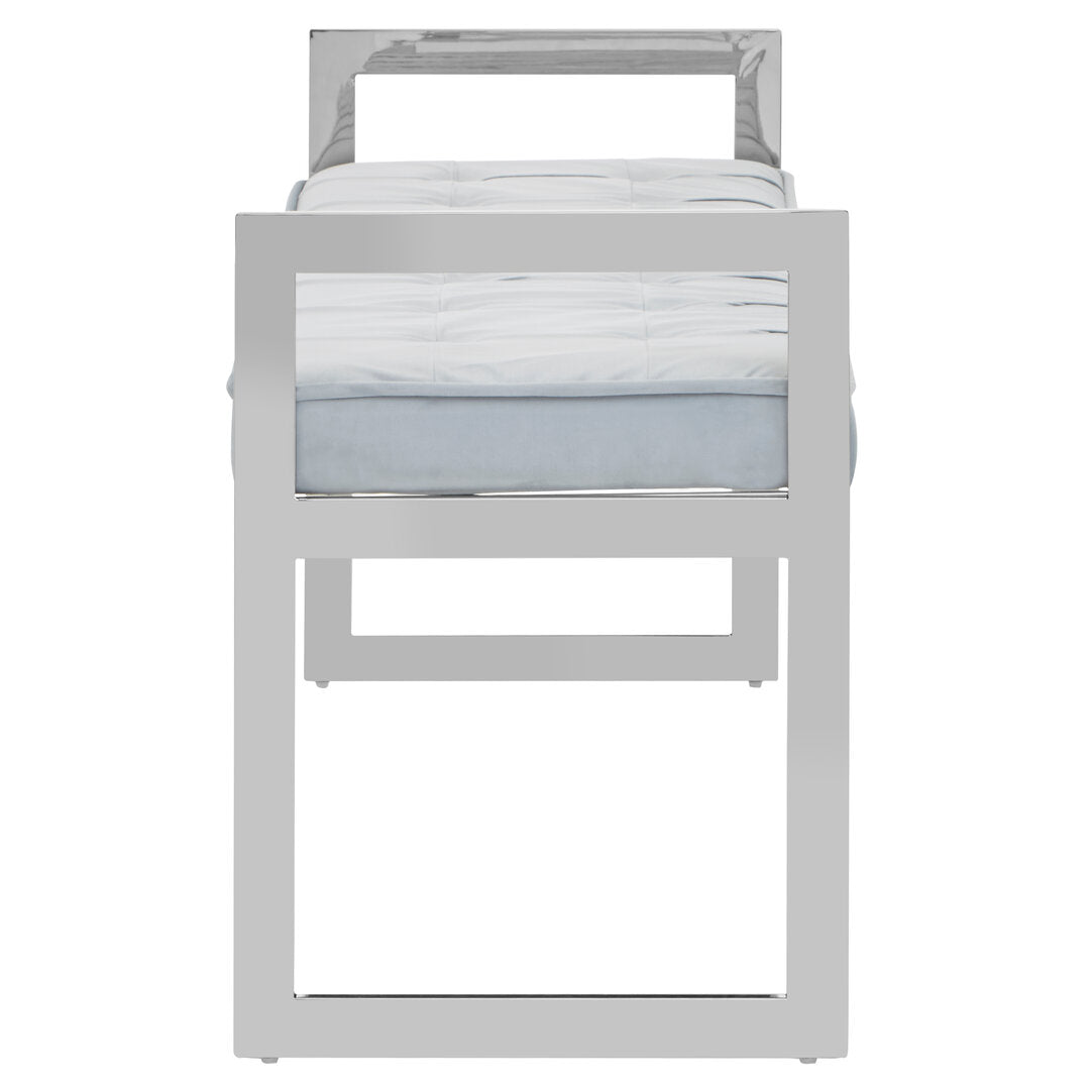 Aurora Powder Blue And Silver Finish Bench