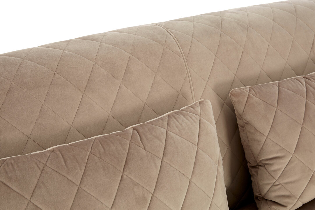 Whitby Three Seat Grey Cotton Velvet Sofa