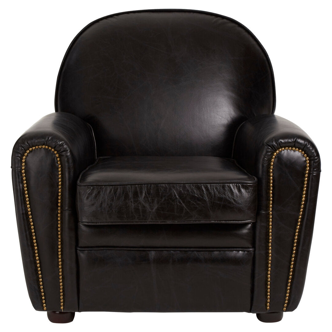 Verona Black Leather Classic Armchair