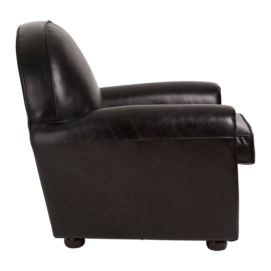 Verona Black Leather Classic Armchair