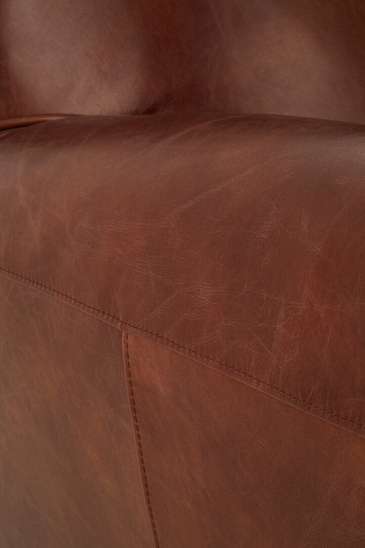 Verona Brown Leather Classic Armchair