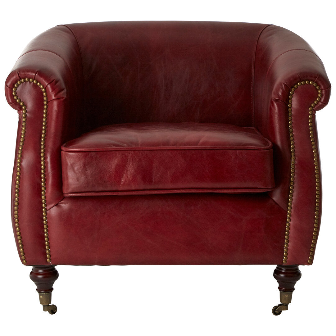 Verona Deep Red Leather Armchair