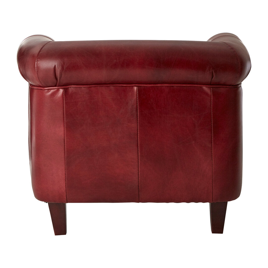 Verona Deep Red Leather Armchair