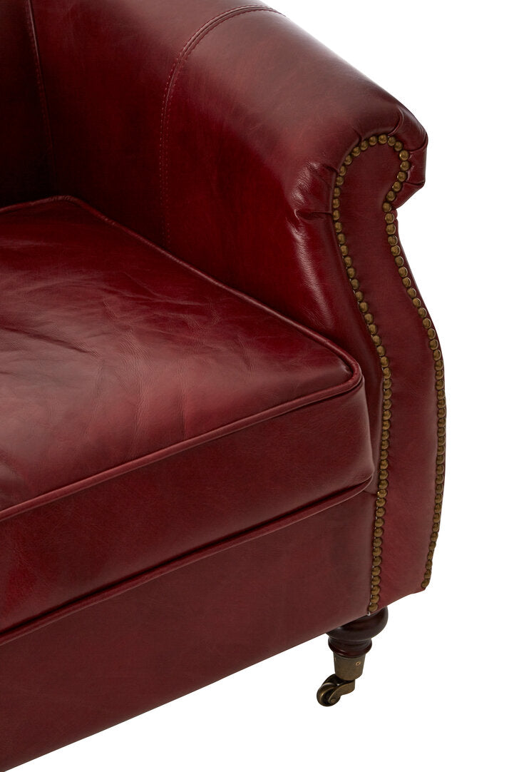 Verona Deep Red Leather Armchair