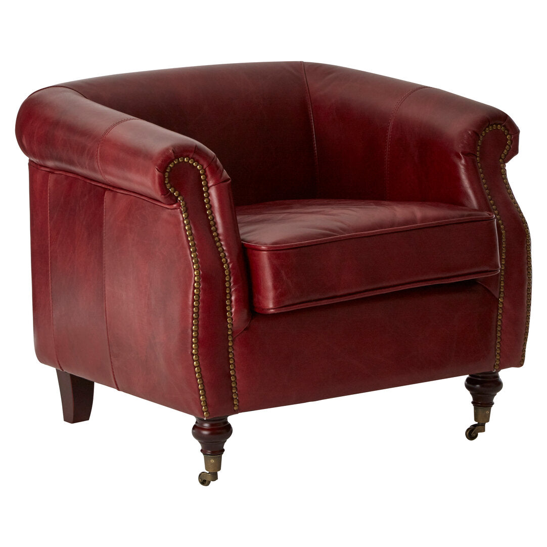 Verona Deep Red Leather Armchair