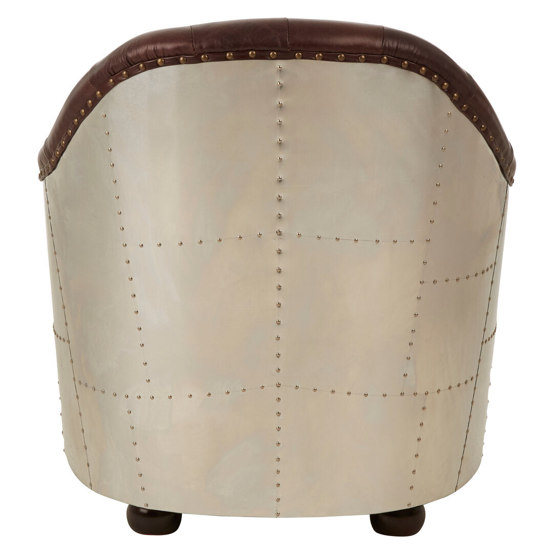 Verona Brown Leather Tub Chair