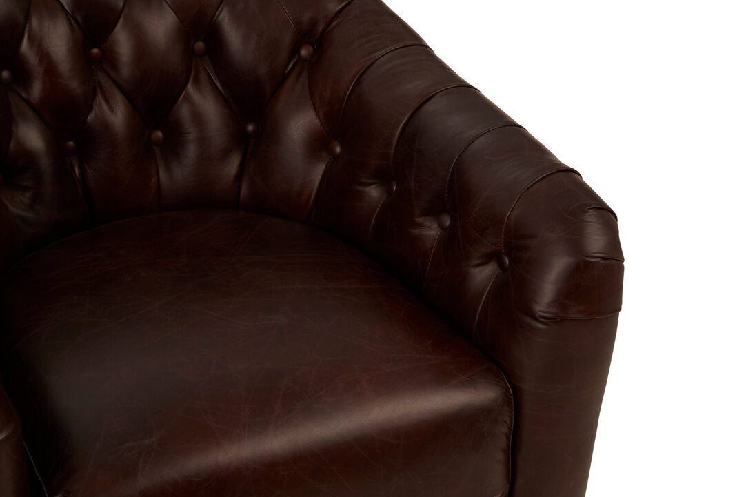 Verona Brown Leather Tub Chair